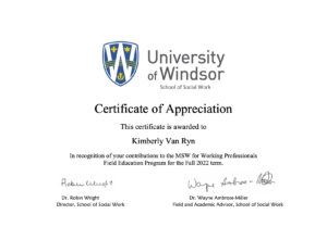 University of Windsor Certificate