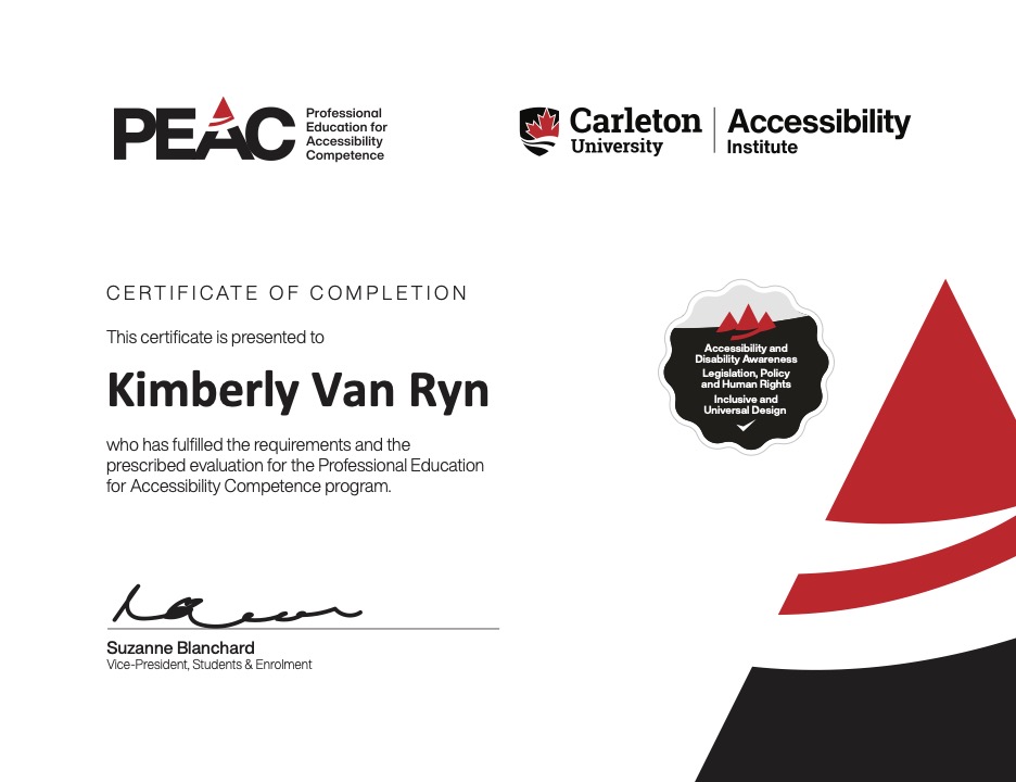 certificate of accessibility
